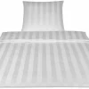 Elegante Mako-Satin-Bettwäsche weiß^ Jacquard Bettwäsche|Satin