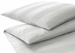 Elegante Mako-Satin-Bettwäsche weiß^ Satin