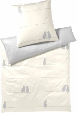 Satin>Elegante Mako-Satin-Bettwäsche beige