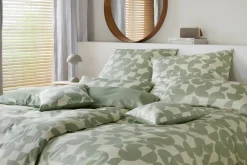 Elegante Mako-Satin-Bettwäsche grün^ Satin