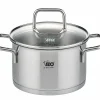 Töpfe>Elo Fleischtopf m. Deckel 12cm silberfarben