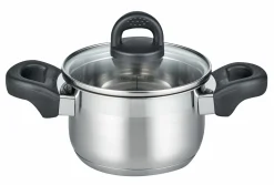 Töpfe>Elo Fleischtopf m. Deckel 14cm silberfarben