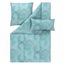 Satin>Estella Mako-Satin-Bettwäsche blau