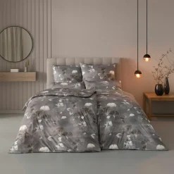 Satin>Estella Mako-Satin-Bettwäsche grau