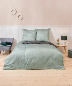 Estella Mako-Satin-Bettwäsche grün^ Satin
