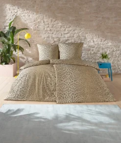 Satin>Estella Mako-Satin-Bettwäsche beige