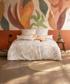 Satin>Estella Mako-Satin-Bettwäsche orange