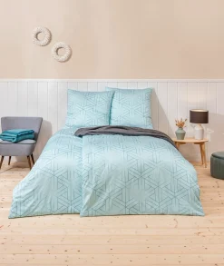 Estella Mako-Satin-Bettwäsche blau^ Satin
