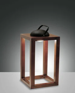 Außen Dekobeleuchtung|Außenleuchten>Fabas Luce LED-Akku-Laterne 1flg braun