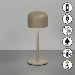 FH Lighting LED-Akku-Tischleuchte 1flg braungrau^ Tischleuchten
