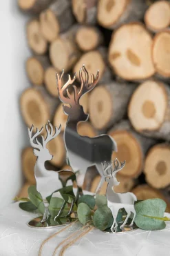 Dekoration>Fink Dekofigur Hirsch 10cm silberfarben