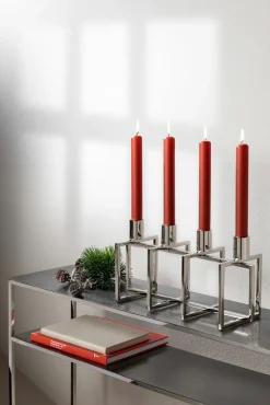 Dekoration|Sonstige Tischaccessoires>Fink Kerzenleuchter 4flg. 40cm silberfarben