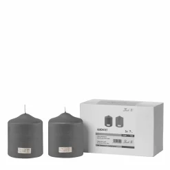 Fink Stumpenkerze 10cm grau^ Kerzen