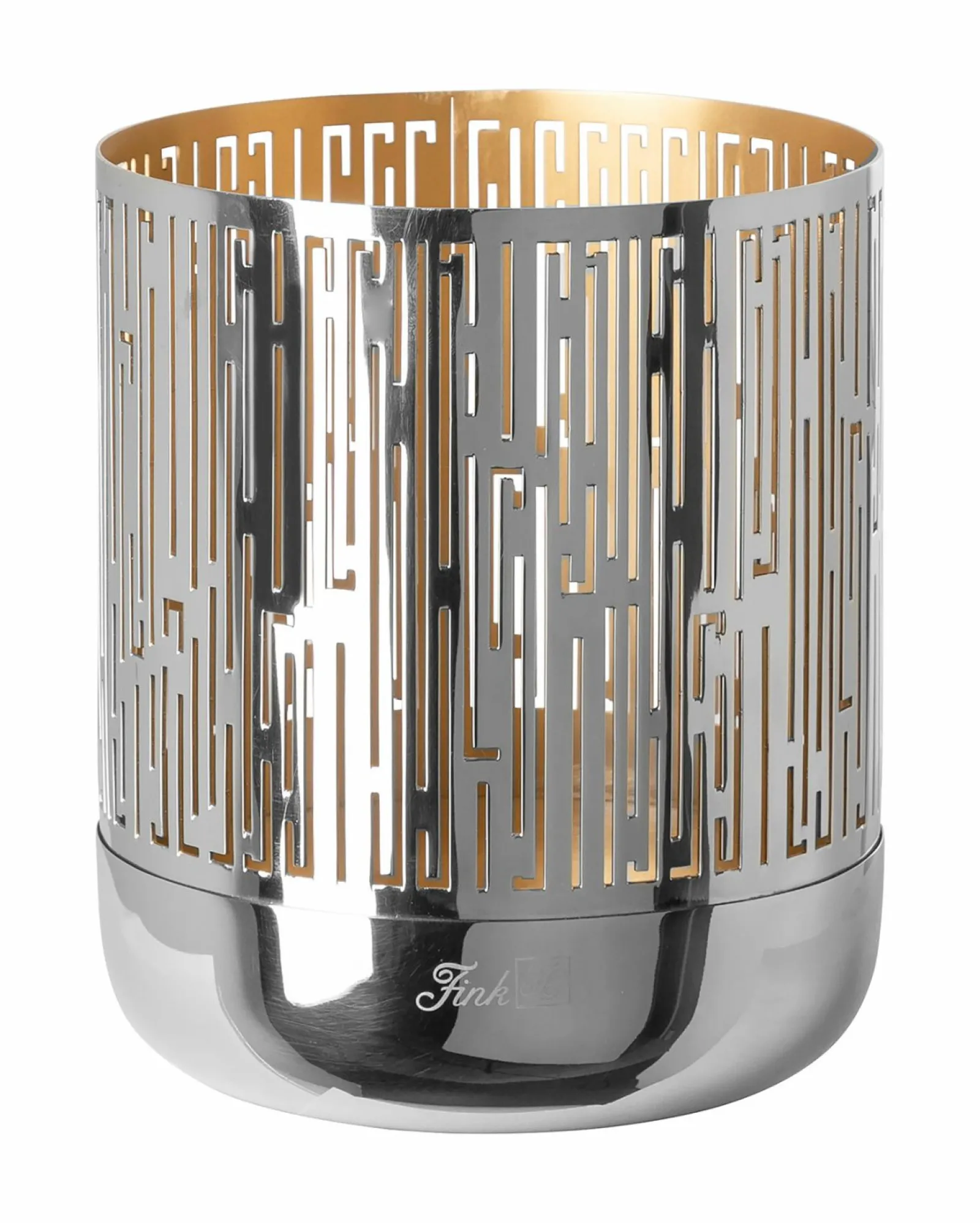 Fink Windlicht 15,5cm goldfarbensilberfarben^ Dekoration