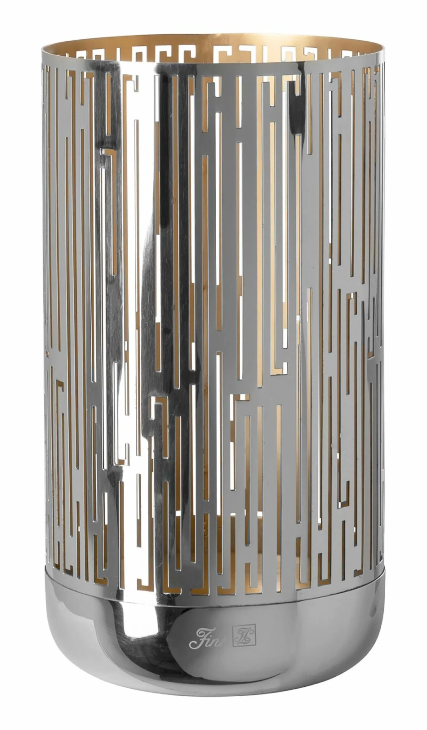 Dekoration>Fink Windlicht 24cm goldfarbensilberfarben
