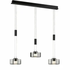 Pendelleuchten>Fischer & Honsel LED-Pendelleuchte 3flg schwarz