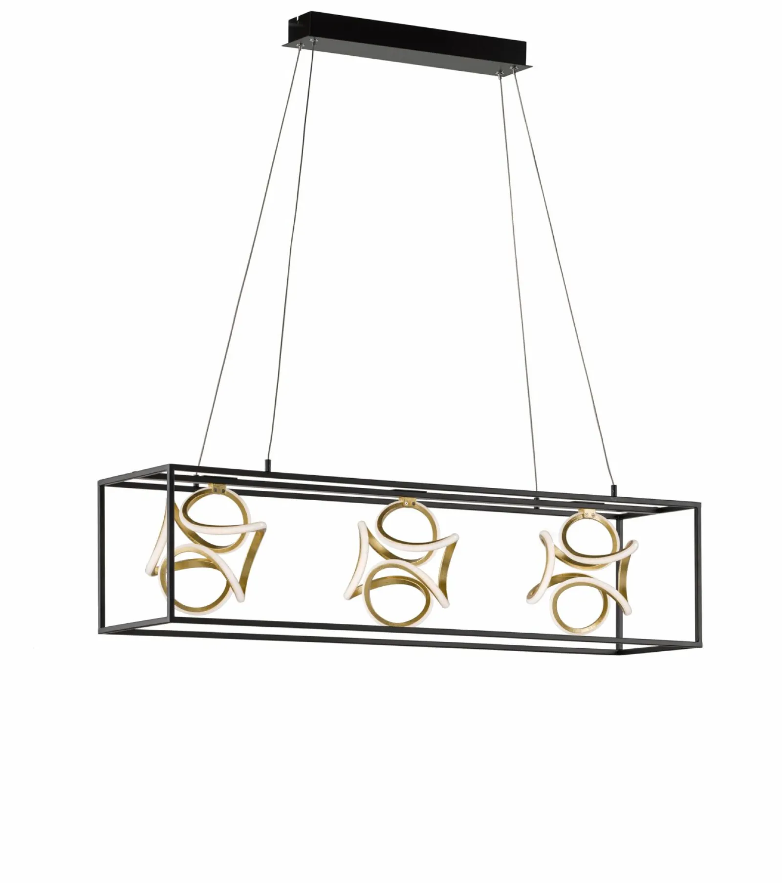 Pendelleuchten>Fischer & Honsel LED-Pendelleuchte 3flg schwarz