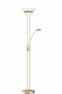 Stehleuchten>Fischer & Honsel LED-Stehleuchte 2flg goldfarben