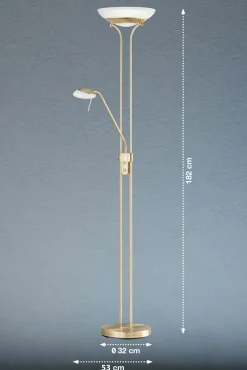Stehleuchten>Fischer & Honsel LED-Stehleuchte 2flg goldfarben