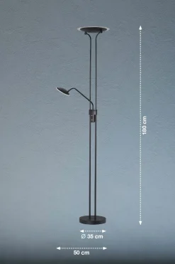 Fischer & Honsel LED-Stehleuchte 2flg schwarz^ Stehleuchten