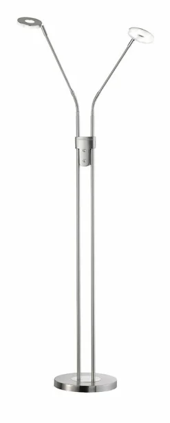 Stehleuchten>Fischer & Honsel LED-Stehleuchte 2flg silberfarben