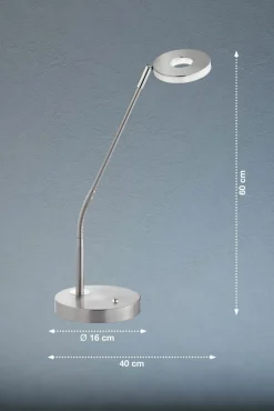 Fischer & Honsel LED-Tischleuchte 1flg silberfarben^ Tischleuchten|Schreibtischlampen