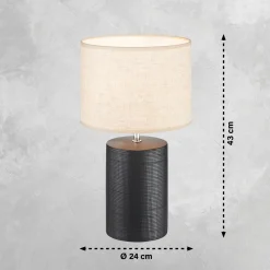 Fischer & Honsel Tischleuchte 1flg schwarz^ Tischleuchten