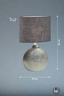 Fischer & Honsel Tischleuchte 1flg silberfarben^ Tischleuchten
