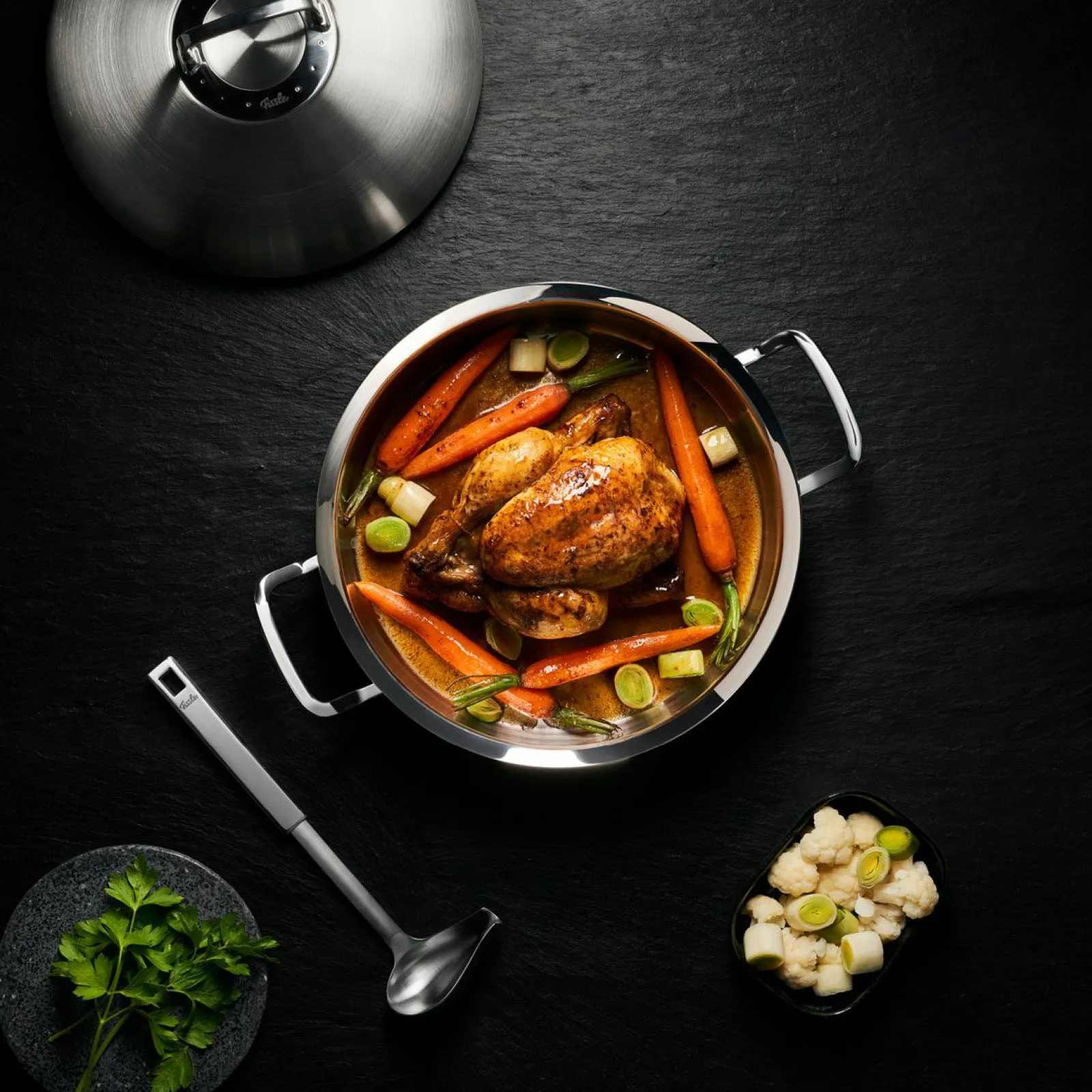 Fissler Bratentopf 20cm silberfarben^ Töpfe