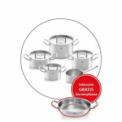 Fissler Topfset 5tlg + Gratis Pfanne silberfarben^ Topfsets