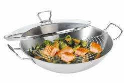 Fissler Wok 36cm m. Deckel silberfarben^ Woks