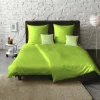 Satin>Fleuresse Uni-Satin-Bettwäsche grün