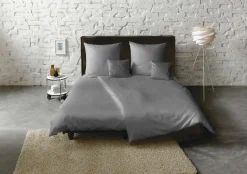 Fleuresse Uni-Satin-Bettwäsche grau^ Satin
