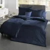Satin>Fleuresse Uni-Satin-Bettwäsche blau
