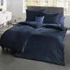 Satin>Fleuresse Uni-Satin-Bettwäsche blau