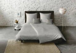 Satin>Fleuresse Uni-Satin-Bettwäsche grau
