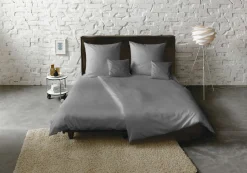 Fleuresse Uni-Satin-Bettwäsche grau^ Satin