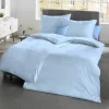 Fleuresse Uni-Satin-Kissenbezug blau^ Kopfkissenbezüge|Satin