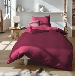 Kopfkissenbezüge|Satin>Fleuresse Uni-Satin-Kissenbezug rot