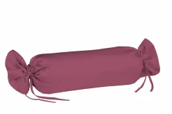 Kopfkissenbezüge|Satin>Fleuresse Uni-Satin-Nackenrollenbezug rot