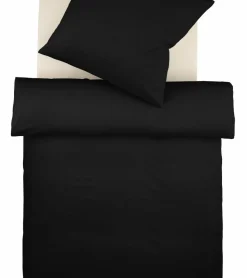 Fleuresse Uni-Satin-Nackenrollenbezug schwarz^ Kopfkissenbezüge|Satin