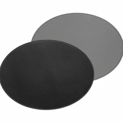 Freeform Tischset oval 45x34cm grauschwarz^ Tischsets