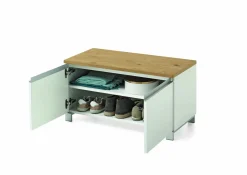 Schuhschränke> Garderobenbank silberfarbenbraunweiß