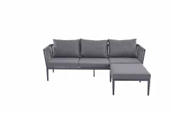 Gartensofa Set 3 tlg. grau^ Gartenlounge Sets