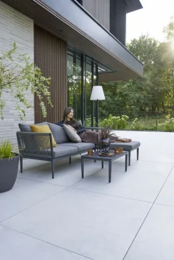 Gartensofa Set 3 tlg. grau^ Gartenlounge Sets