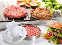 Küchenzubehör>Gefu Hamburgerpresse silberfarben