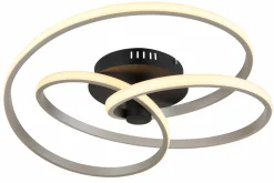 Globo LED-Deckenleuchte 1flg schwarzsilberfarben^ Deckenleuchten