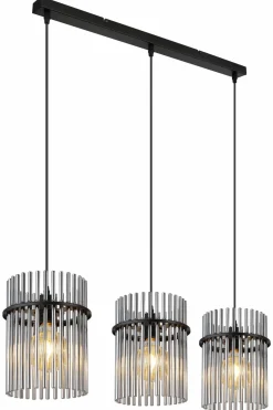 Pendelleuchten>Globo LED-Pendelleuchte 3flg schwarz