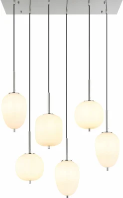 Pendelleuchten>Globo LED-Pendelleuchte 6flg silberfarbengoldfarbengrau
