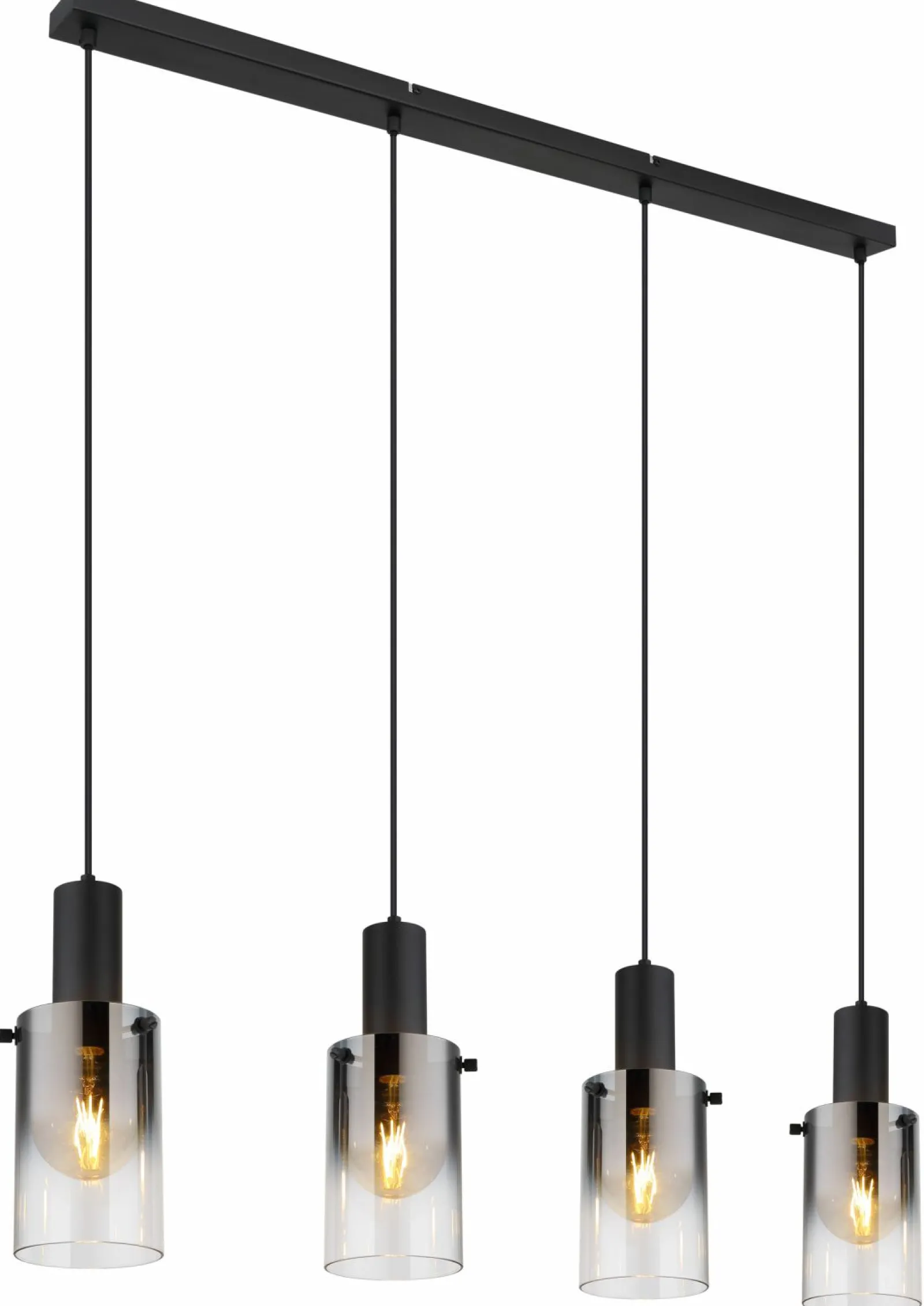 Globo LED-Pendelleuchte 4flg schwarztransparent^ Pendelleuchten